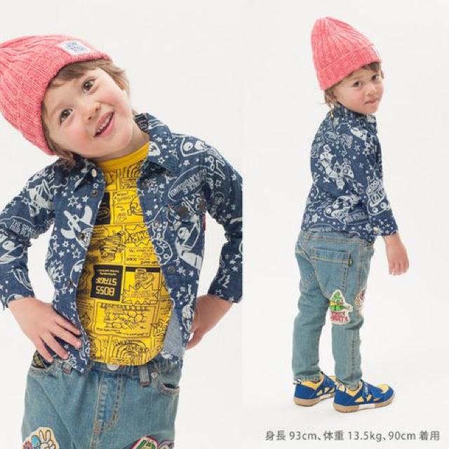 新品抜染総柄シャツ120青partyparty < ブランド 新品抜染総柄シャツ120青partyparty < ブランドの