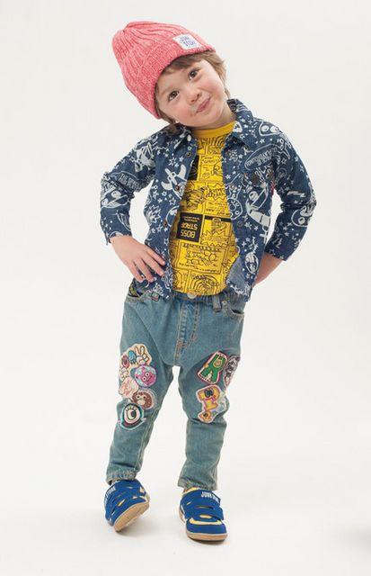 新品抜染総柄シャツ120青partyparty < ブランド 新品抜染総柄シャツ120青partyparty < ブランドの