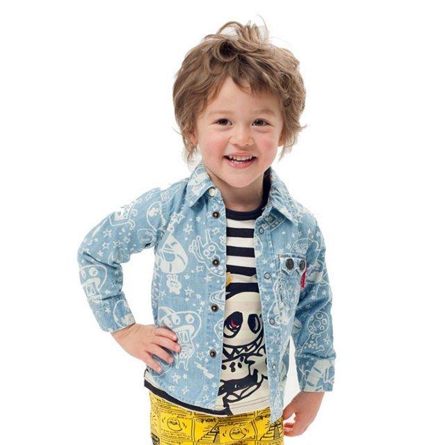 新品抜染総柄シャツ120青partyparty < ブランド 新品抜染総柄シャツ120青partyparty < ブランドの