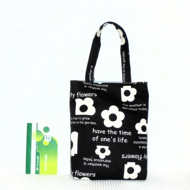 ◆くったりタイプ◆スクエアベーシックトートバッグ◆dainty flowers【黒】◆可愛い花◆外ポケ@ < 女性ファッション ◆くったりタイプ◆スクエアベーシックトートバッグ◆dainty flowers【黒】◆可愛い花◆外ポケ@ < 女性ファッションの