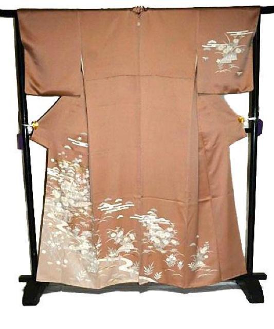 訪問着 中古 着物 送料無料 身丈160.5cm 裄丈66cm 最高級 新品同様 金彩 シシュウ 花柄 1つ紋 正絹 T3595 < 女性ファッション 訪問着 中古 着物 送料無料 身丈160.5cm 裄丈66cm 最高級 新品同様 金彩 シシュウ 花柄 1つ紋 正絹 T3595 < 女性ファッションの