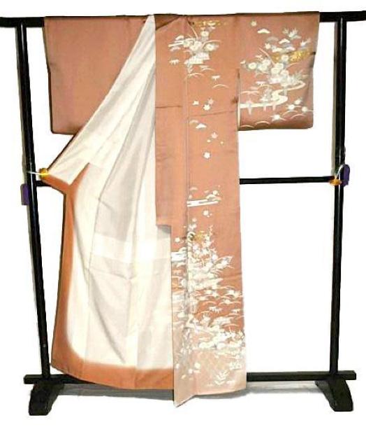 訪問着 中古 着物 送料無料 身丈160.5cm 裄丈66cm 最高級 新品同様 金彩 シシュウ 花柄 1つ紋 正絹 T3595 < 女性ファッション 訪問着 中古 着物 送料無料 身丈160.5cm 裄丈66cm 最高級 新品同様 金彩 シシュウ 花柄 1つ紋 正絹 T3595 < 女性ファッションの
