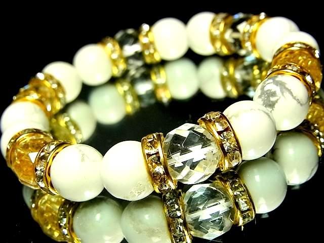 ダイヤカット水晶§ハウライトホワイトターコイズ§10ミリ§金ロンデル < 女性アクセサリー/時計 ダイヤカット水晶§ハウライトホワイトターコイズ§10ミリ§金ロンデル < 女性アクセサリー/時計の