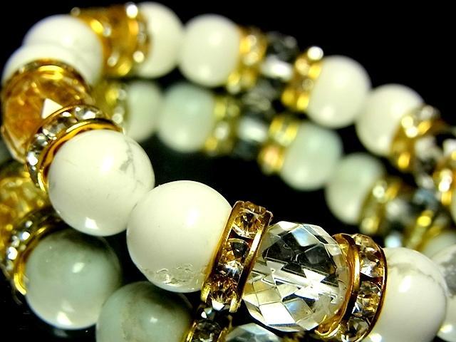 ダイヤカット水晶§ハウライトホワイトターコイズ§10ミリ§金ロンデル < 女性アクセサリー/時計 ダイヤカット水晶§ハウライトホワイトターコイズ§10ミリ§金ロンデル < 女性アクセサリー/時計の