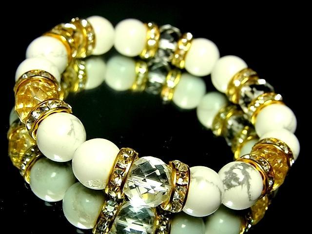 ダイヤカット水晶§ハウライトホワイトターコイズ§10ミリ§金ロンデル < 女性アクセサリー/時計 ダイヤカット水晶§ハウライトホワイトターコイズ§10ミリ§金ロンデル < 女性アクセサリー/時計の