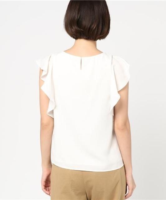 微光沢で高級感●定価13,200円●ROPE'ロペ●2wey袖フリルブラウス●茶ブラウン < ブランド  微光沢で高級感●定価13,200円●ROPE'ロペ●2wey袖フリルブラウス●茶ブラウン < ブランドの