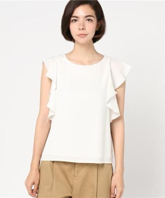 微光沢で高級感●定価13,200円●ROPE'ロペ●2wey袖フリルブラウス●茶ブラウン < ブランド  微光沢で高級感●定価13,200円●ROPE'ロペ●2wey袖フリルブラウス●茶ブラウン < ブランドの