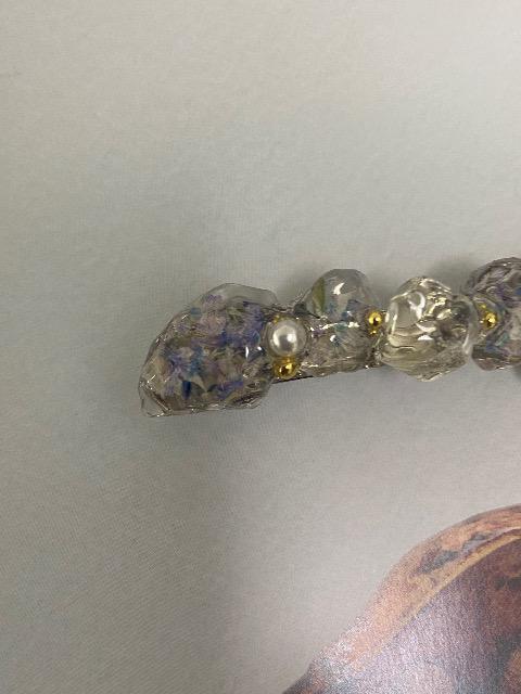 ハンドメイド レジン 鉱石バレッタ パープル系 < 女性ファッション  ハンドメイド レジン 鉱石バレッタ パープル系 < 女性ファッションの