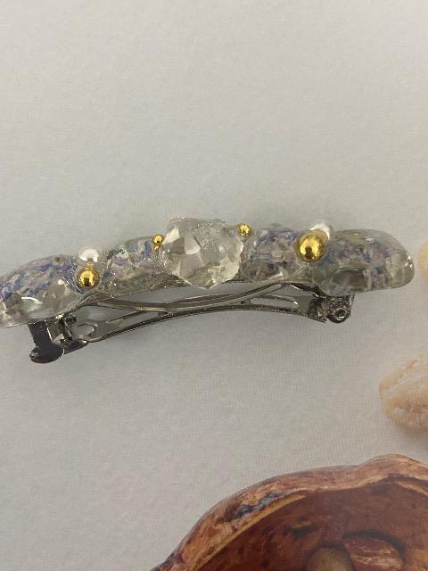 ハンドメイド レジン 鉱石バレッタ パープル系 < 女性ファッション  ハンドメイド レジン 鉱石バレッタ パープル系 < 女性ファッションの