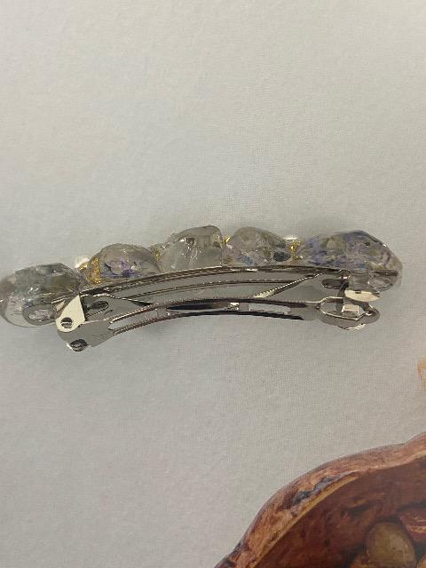 ハンドメイド レジン 鉱石バレッタ パープル系 < 女性ファッション  ハンドメイド レジン 鉱石バレッタ パープル系 < 女性ファッションの