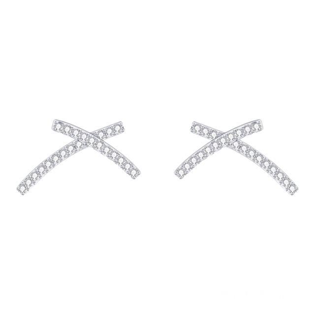 キラキラ クロス ピアス シルバー【両耳セット】 < 女性アクセサリー/時計  キラキラ クロス ピアス シルバー【両耳セット】  < 女性アクセサリー/時計の