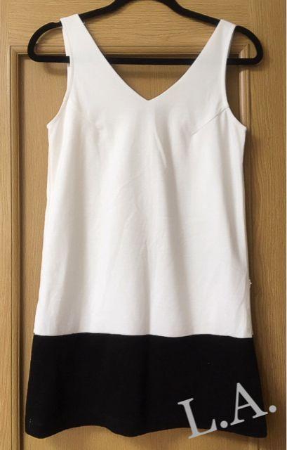 【期間限定SALE】L.A.●バイカラーワンピース●ブラック黒×ホワイト白 < 女性ファッション  【期間限定SALE】L.A.●バイカラーワンピース●ブラック黒×ホワイト白  < 女性ファッションの