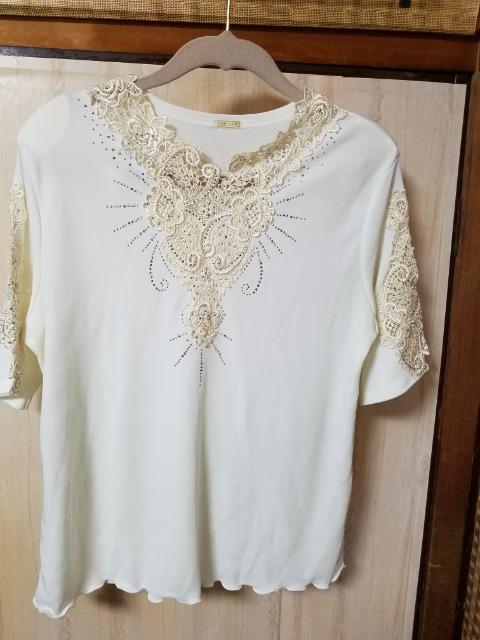 超美品☆美麗レース飾りカットソー《社交ダンス衣装》サイズfree < 女性ファッション  超美品☆美麗レース飾りカットソー《社交ダンス衣装》サイズfree  < 女性ファッションの