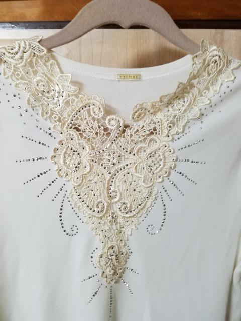 超美品☆美麗レース飾りカットソー《社交ダンス衣装》サイズfree < 女性ファッション  超美品☆美麗レース飾りカットソー《社交ダンス衣装》サイズfree < 女性ファッションの