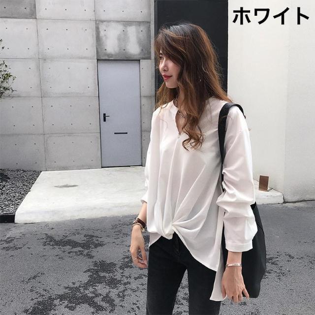 爆ヤス価格1,990円★ゆったり着られるシンプルなデザインのレディース用ブラウス♪ネイビーXL < 女性ファッション  爆ヤス価格1,990円★ゆったり着られるシンプルなデザインのレディース用ブラウス♪ネイビーXL < 女性ファッションの