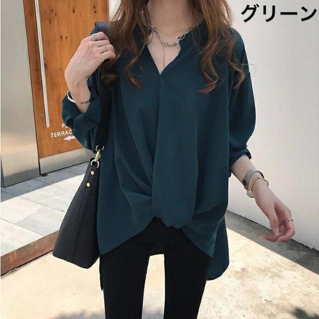 爆ヤス価格1,990円★ゆったり着られるシンプルなデザインのレディース用ブラウス♪ネイビーXL < 女性ファッション  爆ヤス価格1,990円★ゆったり着られるシンプルなデザインのレディース用ブラウス♪ネイビーXL < 女性ファッションの