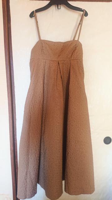 【定価6,980円】La-gemme ラジエム ジャガードキャミソールワンピース ブラウン キャミワンピ フリーサイズ < 女性ファッション  【定価6,980円】La-gemme ラジエム ジャガードキャミソールワンピース ブラウン キャミワンピ フリーサイズ < 女性ファッションの