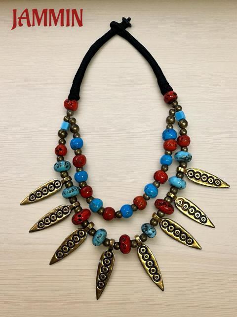 二連ビーズネックレス ヒッピー アジアン アジアン アフリカン 個性派 衣装 < 女性アクセサリー/時計  二連ビーズネックレス ヒッピー アジアン アジアン アフリカン 個性派 衣装  < 女性アクセサリー/時計の