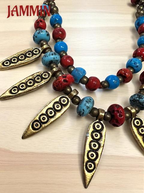 二連ビーズネックレス ヒッピー アジアン アジアン アフリカン 個性派 衣装 < 女性アクセサリー/時計  二連ビーズネックレス ヒッピー アジアン アジアン アフリカン 個性派 衣装 < 女性アクセサリー/時計の