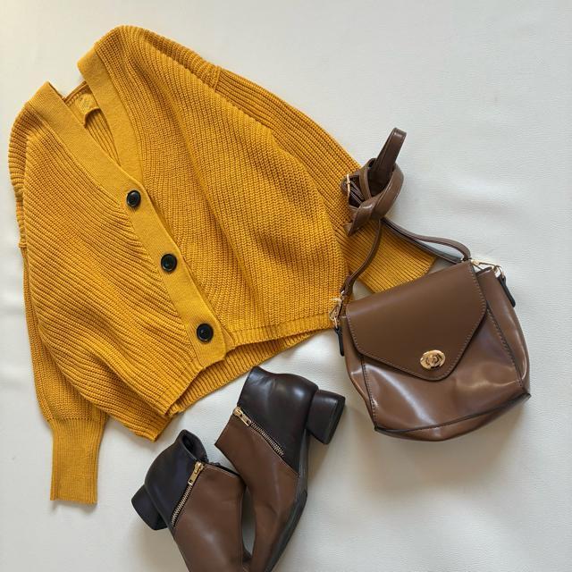 ◆美品◆オズモーシス◆ざっくりローゲージニットカーディガン◆マスタードイエロー < 女性ファッション  ◆美品◆オズモーシス◆ざっくりローゲージニットカーディガン◆マスタードイエロー < 女性ファッションの