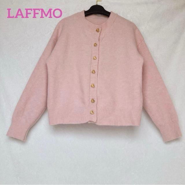 LAFFMO ラフモ 厚手 長袖 ニット カーディガン ハート型ボタン F N2m < 女性ファッション LAFFMO ラフモ 厚手 長袖 ニット カーディガン ハート型ボタン F N2m < 女性ファッションの