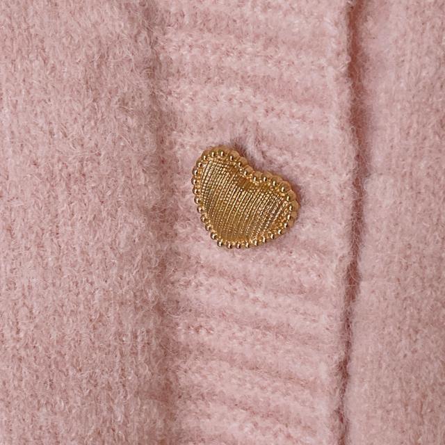 LAFFMO ラフモ 厚手 長袖 ニット カーディガン ハート型ボタン F N2m < 女性ファッション LAFFMO ラフモ 厚手 長袖 ニット カーディガン ハート型ボタン F N2m < 女性ファッションの