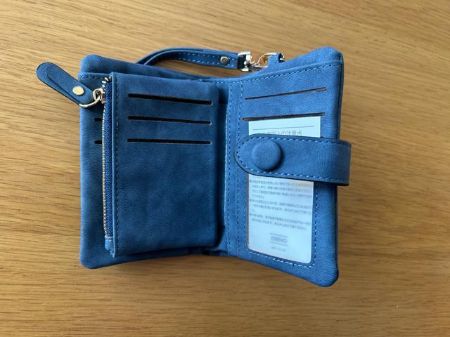 新品 二つ折り財布 ミニ財布 ミニウォレット くすみカラー ネイビー フェイクスエード < 女性ファッション 新品 二つ折り財布 ミニ財布 ミニウォレット くすみカラー ネイビー フェイクスエード < 女性ファッションの