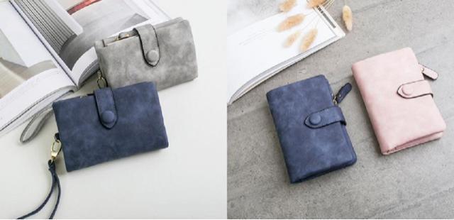 新品 二つ折り財布 ミニ財布 ミニウォレット くすみカラー ネイビー フェイクスエード < 女性ファッション 新品 二つ折り財布 ミニ財布 ミニウォレット くすみカラー ネイビー フェイクスエード < 女性ファッションの