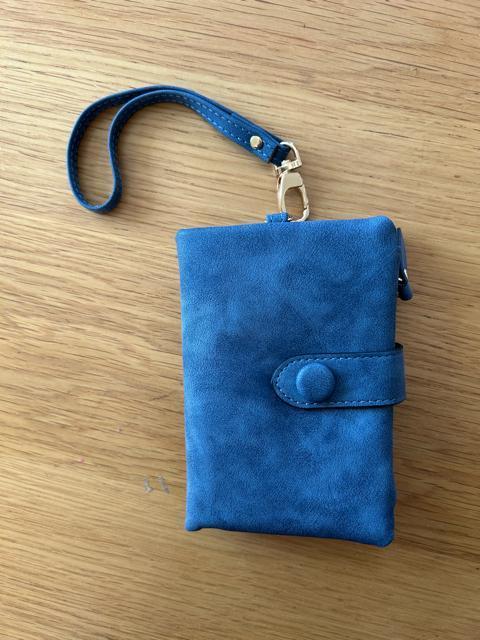 新品 二つ折り財布 ミニ財布 ミニウォレット くすみカラー ネイビー フェイクスエード < 女性ファッション 新品 二つ折り財布 ミニ財布 ミニウォレット くすみカラー ネイビー フェイクスエード < 女性ファッションの