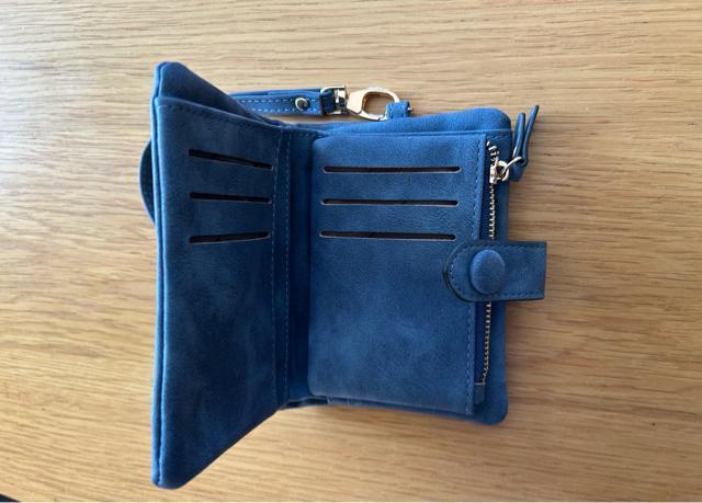 新品 二つ折り財布 ミニ財布 ミニウォレット くすみカラー ネイビー フェイクスエード < 女性ファッション 新品 二つ折り財布 ミニ財布 ミニウォレット くすみカラー ネイビー フェイクスエード < 女性ファッションの