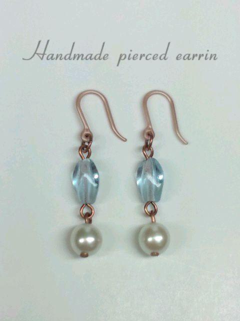 スカイブルーナツメ&シルキーパール樹脂フック☆ < 女性アクセサリー/時計  スカイブルーナツメ&シルキーパール樹脂フック☆ < 女性アクセサリー/時計の