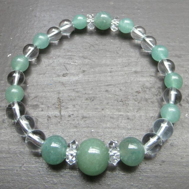 アベンチュリンx水晶ブレスレット < 女性アクセサリー/時計 アベンチュリンx水晶ブレスレット < 女性アクセサリー/時計の