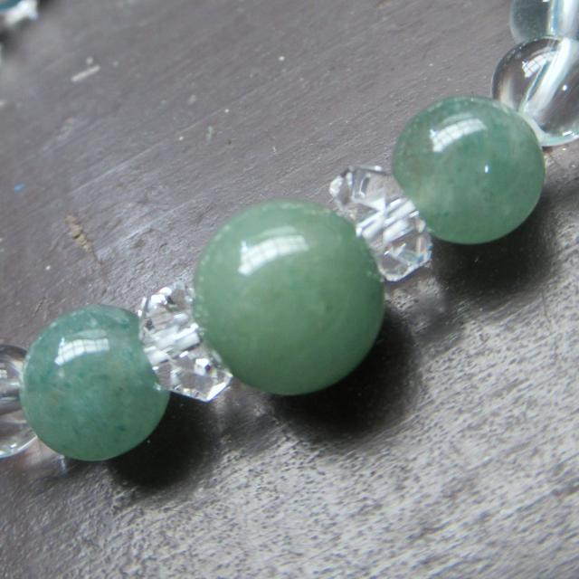 アベンチュリンx水晶ブレスレット < 女性アクセサリー/時計 アベンチュリンx水晶ブレスレット < 女性アクセサリー/時計の