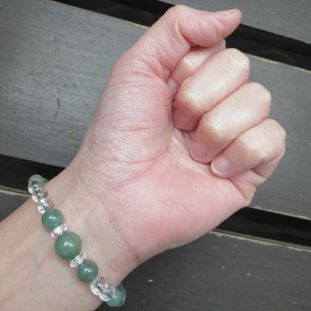 アベンチュリンx水晶ブレスレット < 女性アクセサリー/時計 アベンチュリンx水晶ブレスレット < 女性アクセサリー/時計の