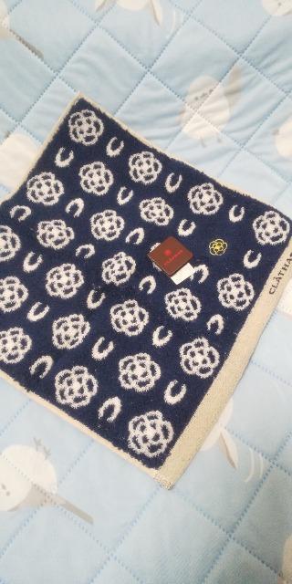クレイサス タオルハンカチ未使用品 ネイビー系 < インテリア/ライフ  クレイサス タオルハンカチ未使用品 ネイビー系 < インテリア/ライフの