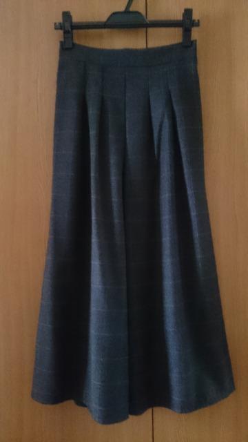 タックワイドパンツ☆ダークグレー★チェック☆美品★ < 女性ファッション  タックワイドパンツ☆ダークグレー★チェック☆美品★ < 女性ファッションの