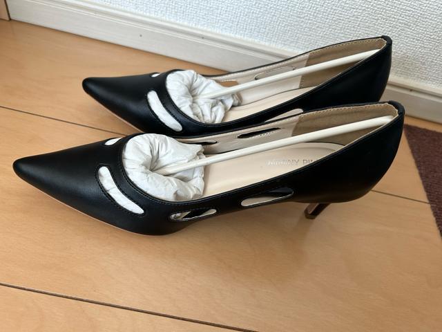 (新品未使用)Miminy Piminy ブラックレザー ポインテッドトゥ ハイヒール Lサイズ < 女性ファッション (新品未使用)Miminy Piminy ブラックレザー ポインテッドトゥ ハイヒール Lサイズ < 女性ファッションの
