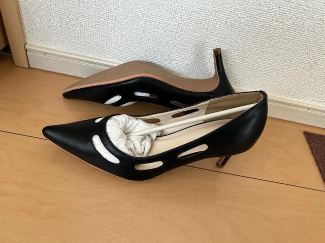 (新品未使用)Miminy Piminy ブラックレザー ポインテッドトゥ ハイヒール Lサイズ < 女性ファッション (新品未使用)Miminy Piminy ブラックレザー ポインテッドトゥ ハイヒール Lサイズ < 女性ファッションの