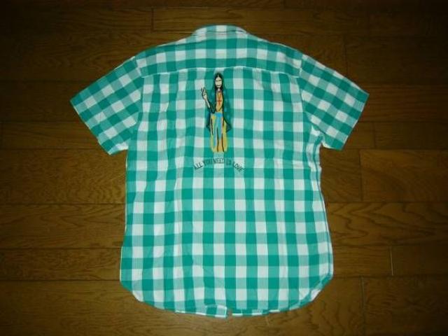 wackomariaワコマリアマリアステッチチェックシャツM緑白系刺繍 < ブランド wackomariaワコマリアマリアステッチチェックシャツM緑白系刺繍 < ブランドの