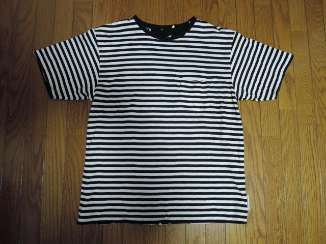 uniform experiment ユニフォームエクスペリメント リバーシブル Tシャツ 1 黒白 ☆星柄ドット ボーダー < ブランド uniform experiment ユニフォームエクスペリメント リバーシブル Tシャツ 1 黒白 ☆星柄ドット ボーダー < ブランドの