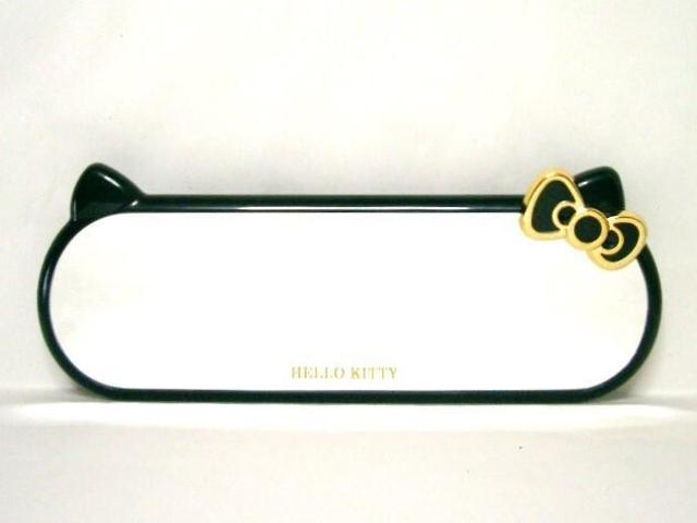 ◎保管品◆SEIWA キティちゃんの 車内ルームミラー ブラック&ゴールドKT50 < 自動車/バイク ◎保管品◆SEIWA キティちゃんの 車内ルームミラー ブラック&ゴールドKT50 < 自動車/バイク