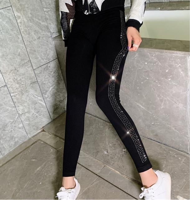 スキニー  レギンス  スパッツ サイドキラキララインストーン 大きいサイズ < 女性ファッション  スキニー  レギンス  スパッツ サイドキラキララインストーン 大きいサイズ < 女性ファッションの