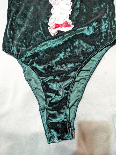 W1090 高級品 ベルベットのクリスマスボディースーツ グリーン L < 女性ファッション W1090 高級品 ベルベットのクリスマスボディースーツ グリーン L < 女性ファッションの