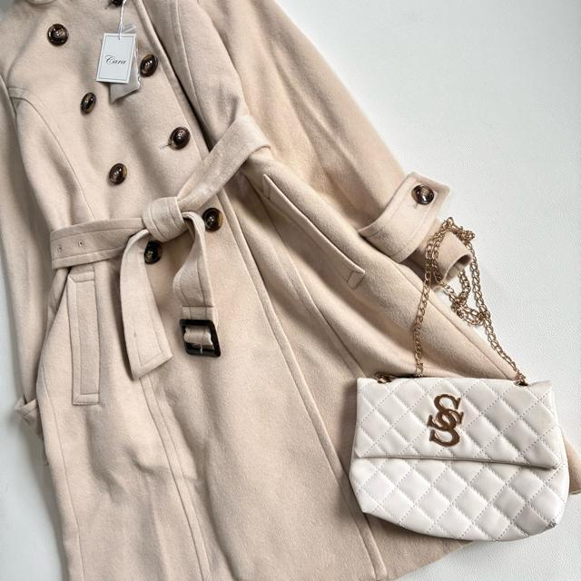 ◆新品◆カシミヤ100%スタンドカラーコート◆ライトベージュ◆L◆ロング◆総裏地 < 女性ファッション ◆新品◆カシミヤ100%スタンドカラーコート◆ライトベージュ◆L◆ロング◆総裏地 < 女性ファッションの