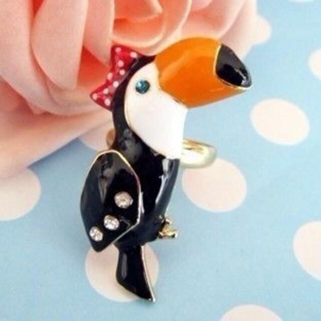 新品 アンティーク調可愛いオウム鸚鵡リング指輪16号 < 女性アクセサリー/時計 新品 アンティーク調可愛いオウム鸚鵡リング指輪16号 < 女性アクセサリー/時計の