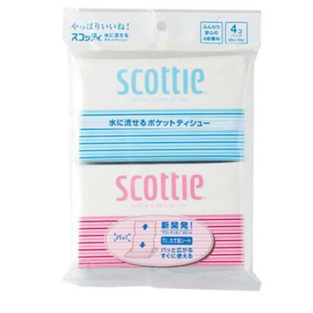 スコッティ 水に流せるポケットティッシュ4個組x2セット < インテリア/ライフ スコッティ 水に流せるポケットティッシュ4個組x2セット < インテリア/ライフの