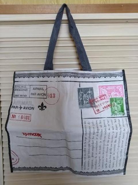 T.J.Maxx ポストカード 切手 消印 エアエール 特大エコバッグ < 女性ファッション  T.J.Maxx ポストカード 切手 消印 エアエール 特大エコバッグ < 女性ファッションの