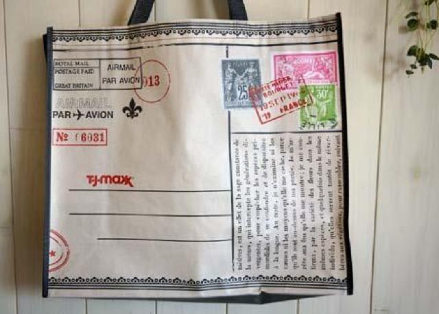 T.J.Maxx ポストカード 切手 消印 エアエール 特大エコバッグ < 女性ファッション  T.J.Maxx ポストカード 切手 消印 エアエール 特大エコバッグ < 女性ファッションの