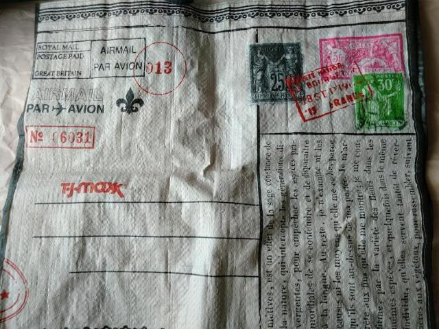 T.J.Maxx ポストカード 切手 消印 エアエール 特大エコバッグ < 女性ファッション  T.J.Maxx ポストカード 切手 消印 エアエール 特大エコバッグ < 女性ファッションの