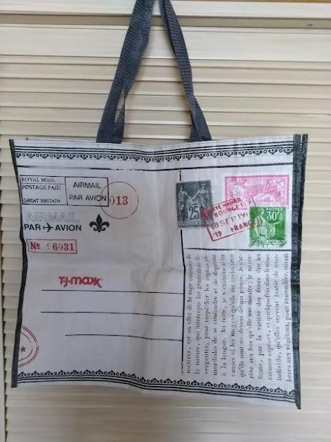 T.J.Maxx ポストカード 切手 消印 エアエール 特大エコバッグ < 女性ファッション  T.J.Maxx ポストカード 切手 消印 エアエール 特大エコバッグ < 女性ファッションの